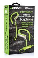 2BOOM Wireless Hands Free Bluetooth Sweat Proof In Ear Buds with Clip Headphone White N10