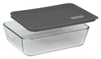 Pyrex No Leak Lids 3 Cup Rectangle Baking Dish with Plastic Lid