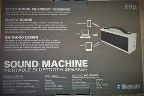 iHip Sound Machine Portable Bluetooth Speaker Black &amp; White FXMACH-BKW N2