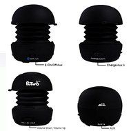 PuTwo XB22 Lightweight Mini Capsule Portable Speaker - Wireless Stereo Music Streaming - Black N3