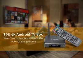 T95 4K Android TV Box - Quad Core CPU, Dual Band Wi-Fi, 8GB ROM, HDMI 2.0, 3D Support, Kodi N8