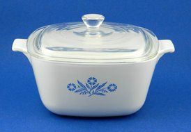 Vintage Corning Ware - Cornflower / Corn Flower - 1 3/4 Quart Casserole w/ Lid - P-13/4-B