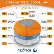 Bluetooth Shower Speaker &ndash; FM RADIO &ndash; Water Resistant &ndash; Wireless and Hands-Free speaker phone with Suction Cup... N2