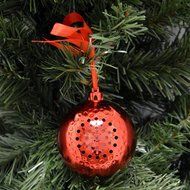 SoundLogic XT Holiday Tunes Wireless Bluetooth Ornament Speaker, Red N2