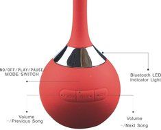 PINGKO Waterproof Wireless Bluetooth Speaker For Portable Outdoor with Dustproof Shockproof - Red N3