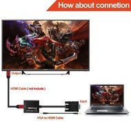 VGA to HDMI Output, Costech HD 1080p TV AV HDTV Video Cable Converter Adapter Plug and Play with Audio for HDTVs... N10