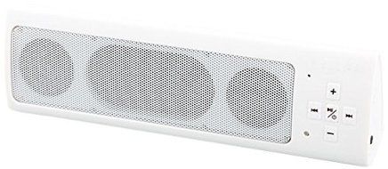Aroc Electronics BTS-1001WHITE Bluetooth Portable Stereo Sound Speaker, White