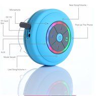 Exkokoro(TM)Water Resistant Portable Shower Bluetooth 4.0 Speakers Subwoofer, Colorful LED Light Effect, Strong... N3