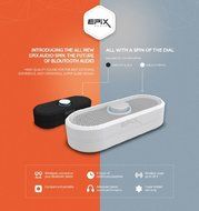 Epix Audio Spin Wireless Stereo Bluetooth Speaker with Built-in Mic - Retail Packaging - Black N2