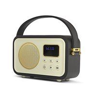 MVMT Retro Leather Texture Portable Wireless Bluetooth Speaker with Rich Bass Subwoofer and FM Radio (Black and...