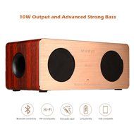 DYJ Portable Wood Wireless Bluetooth Speakers, 10W Output from Dual 5 W Drivers, with Advanced Bass Enhancement... N2