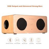 DYJ Portable Wood Wireless Bluetooth Speakers, 10W Output from Dual 5 W Drivers, with Advanced Bass Enhancement... N9