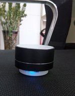 Generic Wireless Bluetooth Metal Steel Speaker With LED Light for Tablet PC iPhones Cell Phones - Black N3