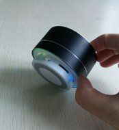 Generic Wireless Bluetooth Metal Steel Speaker With LED Light for Tablet PC iPhones Cell Phones - Black N6