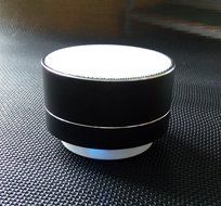 Generic Wireless Bluetooth Metal Steel Speaker With LED Light for Tablet PC iPhones Cell Phones - Black N9
