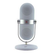 iQualTech Wireless Bluetooth Speaker With Built In Mic And Microphone Style Stand (White) N2