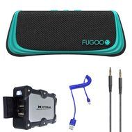 Fugoo Sport Portable Waterproof Rugged Bluetooth Speaker with Mic - Black/Green (F6SPKG01) Plus Mobile Recharge...