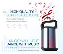 Cuboid Bluetooth Speaker FM Radio LED Light Power Bank All in One Partner N3