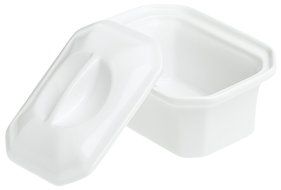 Pillivuyt Oblong Faceted Casserole with Lid, 5-3/4 by 4-Inch, White N2