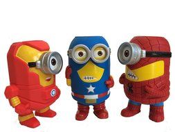 New Iron Man Wireless Bluetooth Speaker Mini Portable Children Style LED Light Speakers Stereo Music Player Support... N9