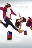 Sharper Image SBT623BK 2 Bluetooth Sound-Responsive Wireless Stereo Speakers, 2 Speakers (Black) N5