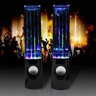 abcGOODefg&reg; LED Music Fountain Dancing Water Stereo Speakers Black With 4 Colour