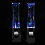 abcGOODefg&reg; LED Music Fountain Dancing Water Stereo Speakers Black With 4 Colour N5