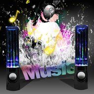 abcGOODefg&reg; LED Music Fountain Dancing Water Stereo Speakers Black With 4 Colour N6