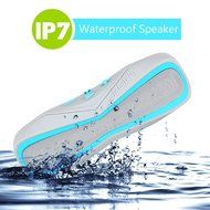 PINGKO Portable Waterproof IPX7 Wireless Outdoor Sports Bluetooth Speaker with Built-in Microphone for Calls-Blue N4