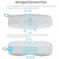 PINGKO Portable Waterproof IPX7 Wireless Outdoor Sports Bluetooth Speaker with Built-in Microphone for Calls-Blue N5