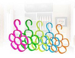 Interbusiness Flower Scarf Holder Organization Towel Hanger, Rose N3