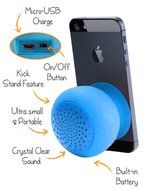 Mini Portable Bluetooth Speaker - Great Sound, Water Resistant with Built-in Microphone &ndash; Light Blue