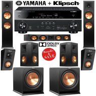 Klipsch RP-280F 5.2.2 Reference Premiere Dolby Atmos Home Theater System with Yamaha RX-V781BL 7.2-Ch Network...