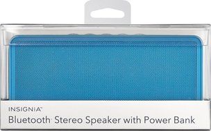Insignia - Portable Bluetooth Stereo Speaker with Power Bank - Light Blue