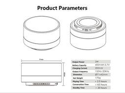 Bluetooth Speaker,Mini Bass Desk Office Wireless Portable Bluetooth Speaker with Mic, USB and TF card port, Works... N3