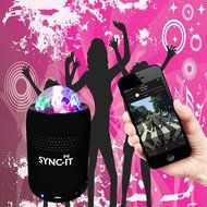SYNC-IT Bluetooth Portable Wireless Party Speaker With Light Show - Full USB Connectivity - Multi-Colored LED... N6