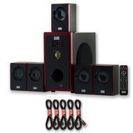 Acoustic Audio AA5103 800W 5.1 Channel Home Theater Speaker System with 5 Extension Cables AA5103-5