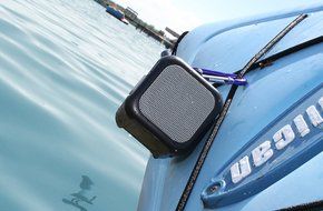 Riptide Outdoor Waterproof Bluetooth Speaker with Carabiner Loop (Gray) N3