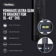 VonHaus Ultra Slim TV Wall Mount for 15-42 inch LCD LED 3D Plasma TVs Super Strong 88lbs Weight Capacity N7