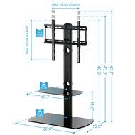 Fitueyes Swivel Floor tv stand with mount and two shelves for 32-50&quot; Sony/ Samsung /LG/ Vizio TV TT206501GB N2