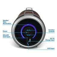 Tyler Portable Wireless Bluetooth Stereo Cylinder Speaker TWS401-BR with LED Light, FM Radio, AUX and MicroSD/...