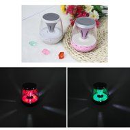 HyperPS - M-30 White - Bluetooth Mini Speaker with LED Night Light - Supporting Micro SD Card slots &amp; Microphone... N4