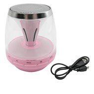 HyperPS - M-30 White - Bluetooth Mini Speaker with LED Night Light - Supporting Micro SD Card slots &amp; Microphone... N15