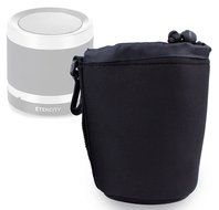 DURAGADGET Jet Black Super-Soft Nylon Pouch in Size Medium for Etekcity RoverBeats T3 Ultra Portable Wireless...