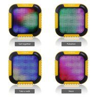 Beyondteck Fire-fly Colorful LED Lights Pulse Wireless Portable Rechargeable Bluetooth Speaker with Carabiner N2