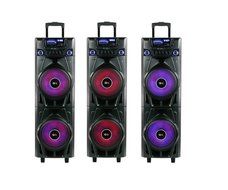 QFX PBX-1121000 Rechargeable PA Speaker Bluetooth/FM/USB/SD/AUX IN/EQ/Lights N2