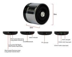 CinDier Ultra Portable Wireless Bluetooth Speaker V3.0 With 5w HiFi Strong Stereo Speaker For Iphone,Ipad,Samsung... N35