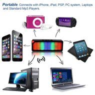 Portable Wireless LED Bluetooth Speaker by iDap Tech with Enhanced Bass Resonator, FM Radio and Hands-Free Smartphone...