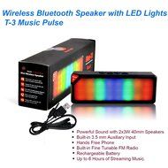 Portable Wireless LED Bluetooth Speaker by iDap Tech with Enhanced Bass Resonator, FM Radio and Hands-Free Smartphone... N2