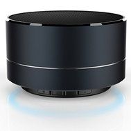 Portable Bluetooth Speaker, Black Aluminium Alloy - LED Light - Compatible with Smartphone, Tablets, Iphone, Samsung...